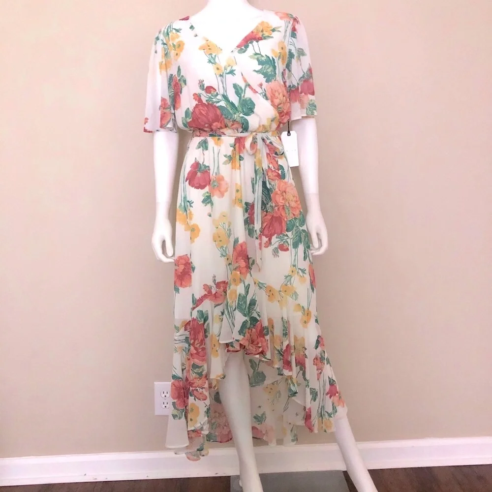 Leith flutter sleeve high low dress - Picture 2 of 15